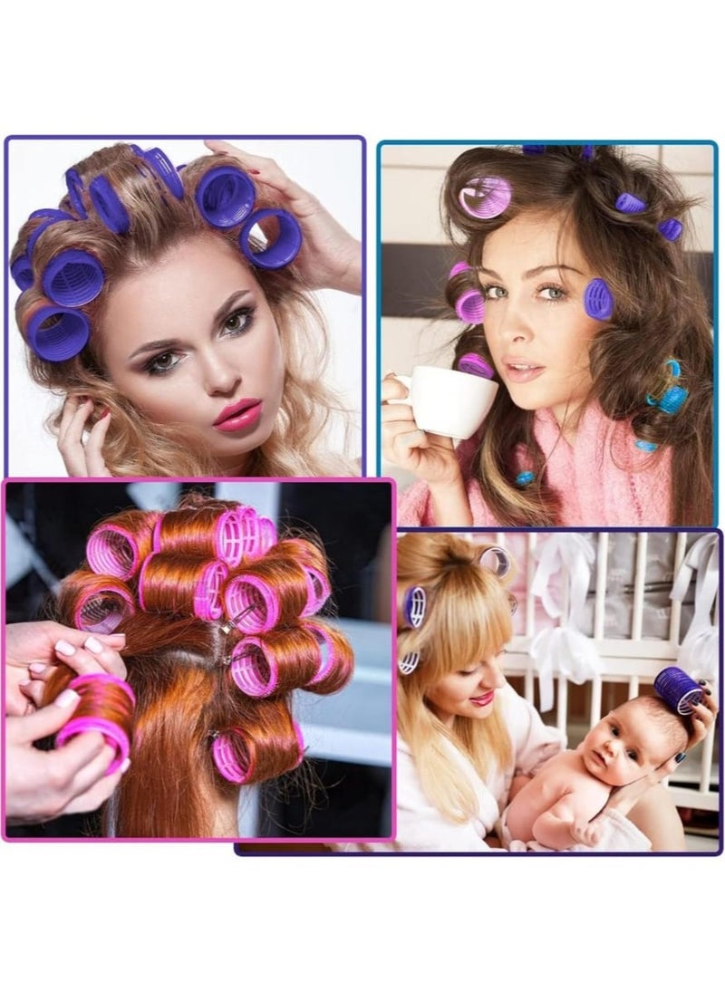 Generic 18 Pieces Self Grip Holding Hair Rollers Curlers 20 mm, 31 mm, 48 mm & 12 Pieces Duckbill Sectioning Clips for Salon Barber Hairdressing Hair Styling, Hair Roller  - Image 5