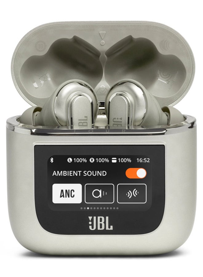 JBL Tour Pro 2 True Wireless Noise Cancelling Earbuds, Smart Case, Ambient, 6-Mic Technology, Immersive Legendary Sound, Amplification, Bluetooth 5.3, Le Audio Champagne - Image 2