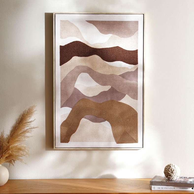 Pan Home Adobe Abstract Canvas Framed Wall Art 60x3.2x90cm - Brown