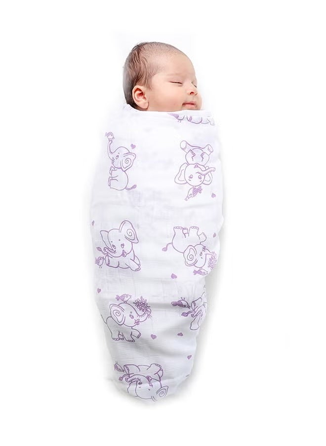 Kaarpas Newborn Swaddle Blanket Wrap | Baby Swaddle Wrap Sleep Sacks for Baby Girls Boys | Baby Swaddle 0-6 Months essentials |  Animal Theme of Elephant Wrap Swaddle  - Image 1
