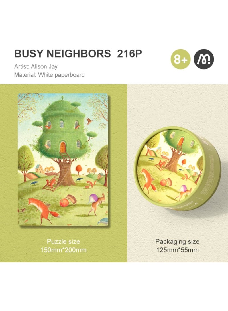 SOLARAE Animals Gift Box Jigsaws, Floor Puzzle for Kids Age 5-8 Year Olds, Round Jigsaw Puzzles DIY Gifts Games Birthday Gift Idea for Toddler Children Ages 3 Years Plus, 216 Piece - Image 5