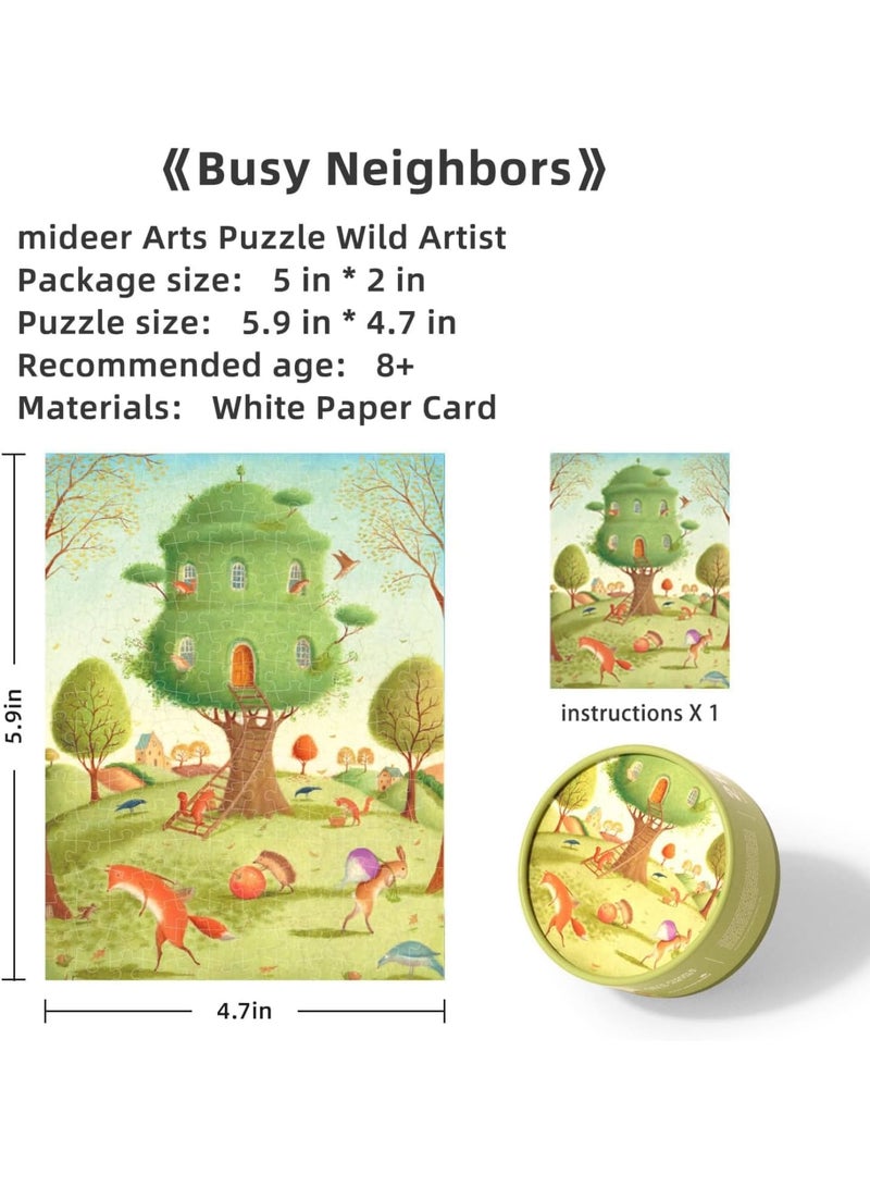 SOLARAE Animals Gift Box Jigsaws, Floor Puzzle for Kids Age 5-8 Year Olds, Round Jigsaw Puzzles DIY Gifts Games Birthday Gift Idea for Toddler Children Ages 3 Years Plus, 216 Piece - Image 4