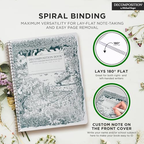 Decomposition Gardening Gnomes College Ruled Spiral Notebook - 9.75 x 7.5 Journal with 160 Lined Pages - 100% Recycled Paper - Cute Notebooks for School Supplies, Home & Office - Made in USA - Image 5