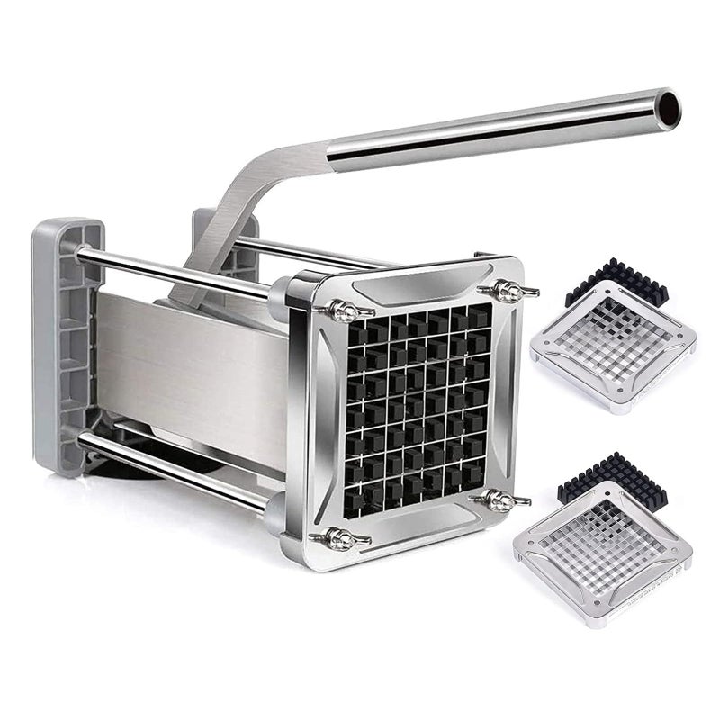 Sopito French Fry Cutter, Sopito Professional Potato Cutter Stainless Steel with 1/2-Inch and 3/8-Inch Blade Great for Potatoes Carrots Cucumbers - Image 1