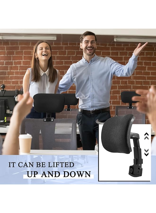 إيروريكس مسند رأس كرسي المكتب، مسند رأس قابل للتعديل، إطار من النايلون الشبكي الأسود، مسند رأس، وسادة دعم للرأس، وسادة إسفنجية مرنة لكرسي المكتب 1.8 × 10 × 5.5 بوصة - Image 3