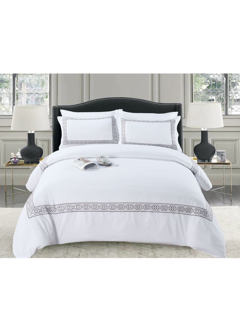 MMM HOME MMM HOME Embroidered 6pcs King size High Cotton Hotel Master Quality Microfiber Bedding Set Comforter/Bedsheet/Pillow covers set  - Image 1