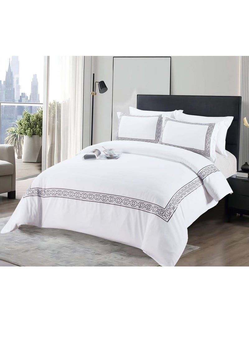 MMM HOME MMM HOME Embroidered 6pcs King size High Cotton Hotel Master Quality Microfiber Bedding Set Comforter/Bedsheet/Pillow covers set  - Image 3