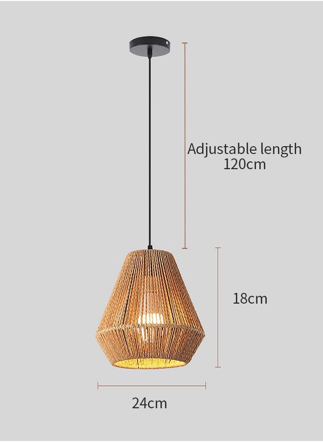Generic - Woven Pendant Lights,Rustic Rattan Hanging Lamp Adjustable Handwoven Basket Shade,Boho Pendant Light Fixtures for Kitchen Island,Dining Room,Bedroom,Farmhouse Bar,Foyer Hallway - Image 1