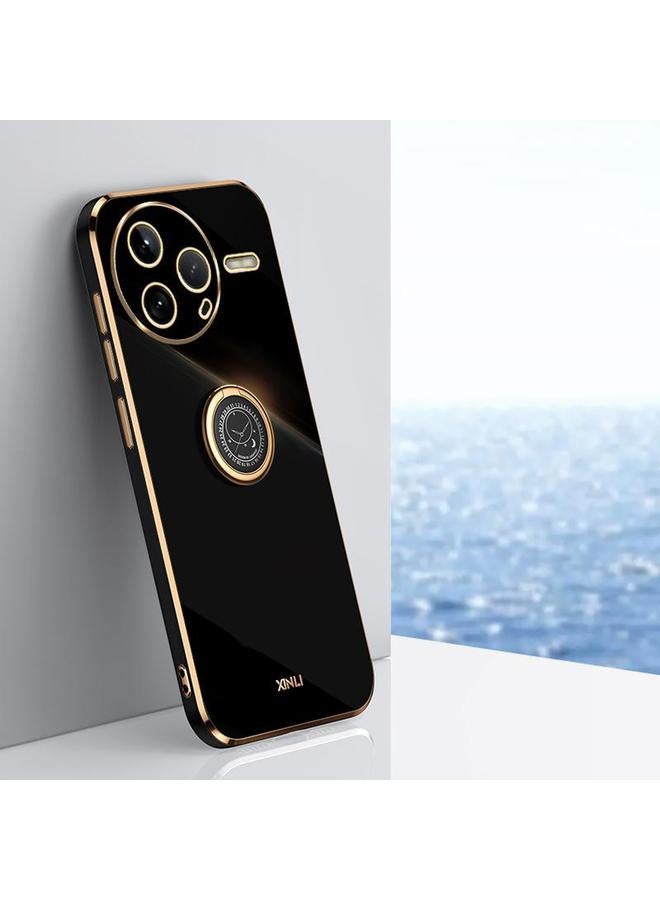 The Bros Case For Redmi K80 Straight Edge 6D Electroplate TPU Phone Case with Ring Holder