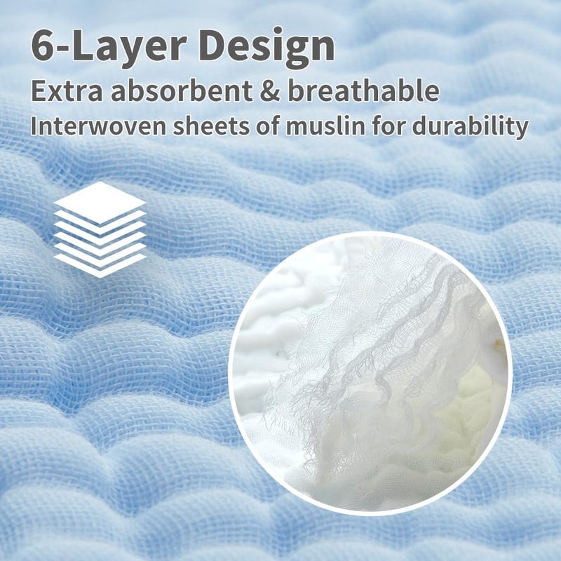 LAnge Baby Towel  100 Cotton Muslin 6 Layers Quick Dry Medical Grade Packaging for Infants and Newborns  28 x 37in  Yellow - Image 5