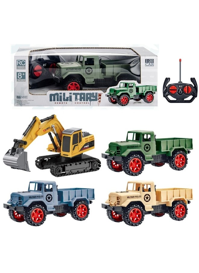 Generic Big Wheel Off-road Vehicle Four-way Racing Jeep Remote Control Pickup Truck Children Remote Control Alloy Excavator Toy Cross-border-Color:Six-way Alloy Bucket Excavator-Red-Proportion:Rechargeable Version (lithium Battery)  - Image 2