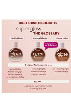 glaze Super Color Conditioning Gloss, Caramel Lights 6.4flo.oz (2-3 Hair Treatments) Award Winning Hair Gloss Treatment & Semi Permanent Hair Dye. No Mix Hair Mask Colorant with Results in 10 Minutes - pzsku/Z6ABCEA287753D20DE0B1Z/45/_/1731767178/b5797a48-f460-401e-b61a-69832490d260