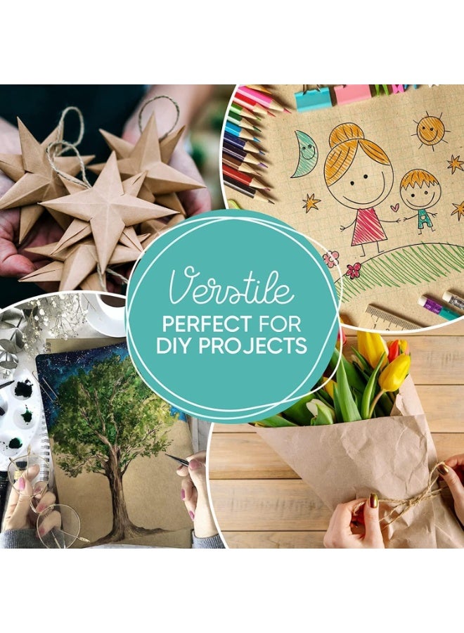 Brown Kraft Paper Roll, 30cm x 30m, Durable Wrapping Paper, Unbleached and Unwaxed, Eco-Friendly Material, for Gift Wrapping, Art, Craft, Packing, Shipping, Dunnage - Image 5