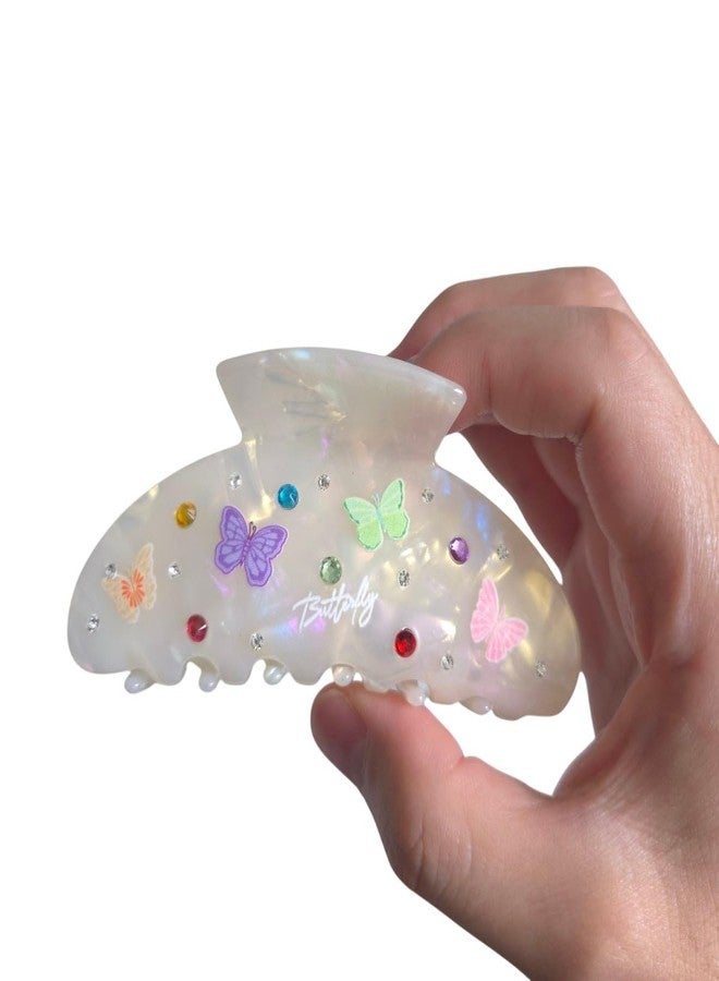 Colorful Butterfly Printing Hair Clip,Acetate Claw Clip for Women,Women Hair Accessories - Image 3