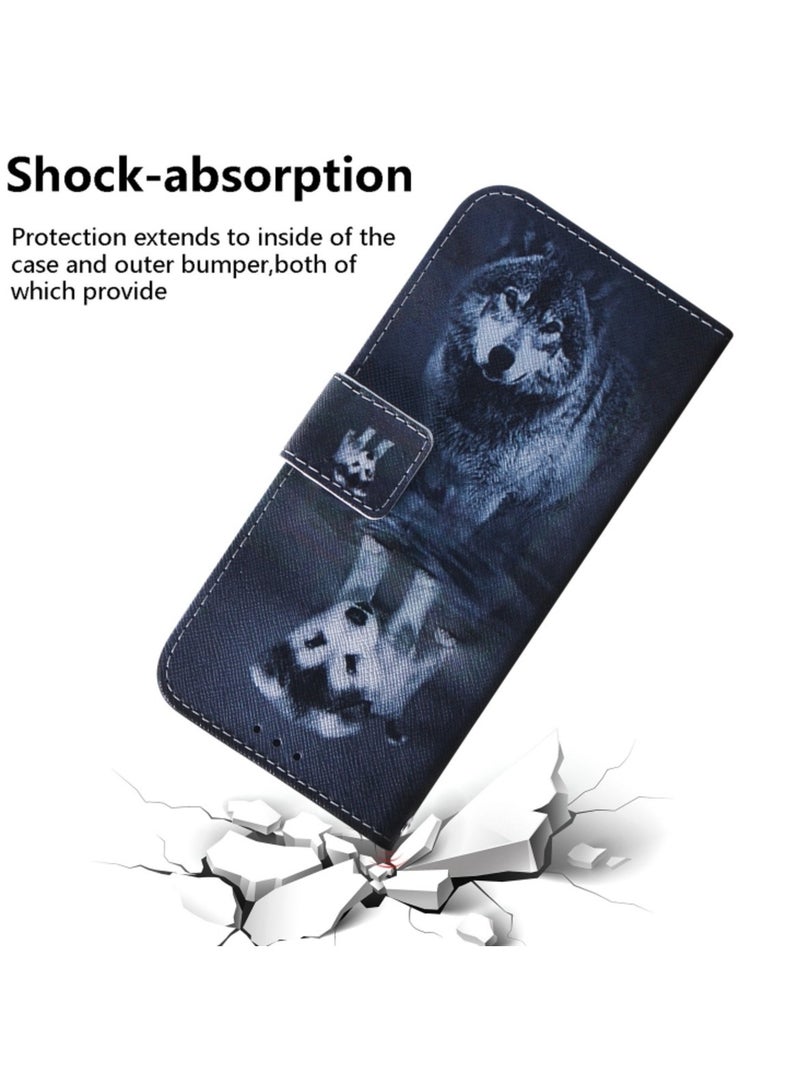 Case For Motorola Moto S30 Pro 5G and Edge 30 Fusion Coloured Drawing Leather Phone Cover Wolf and Dog - Image 4