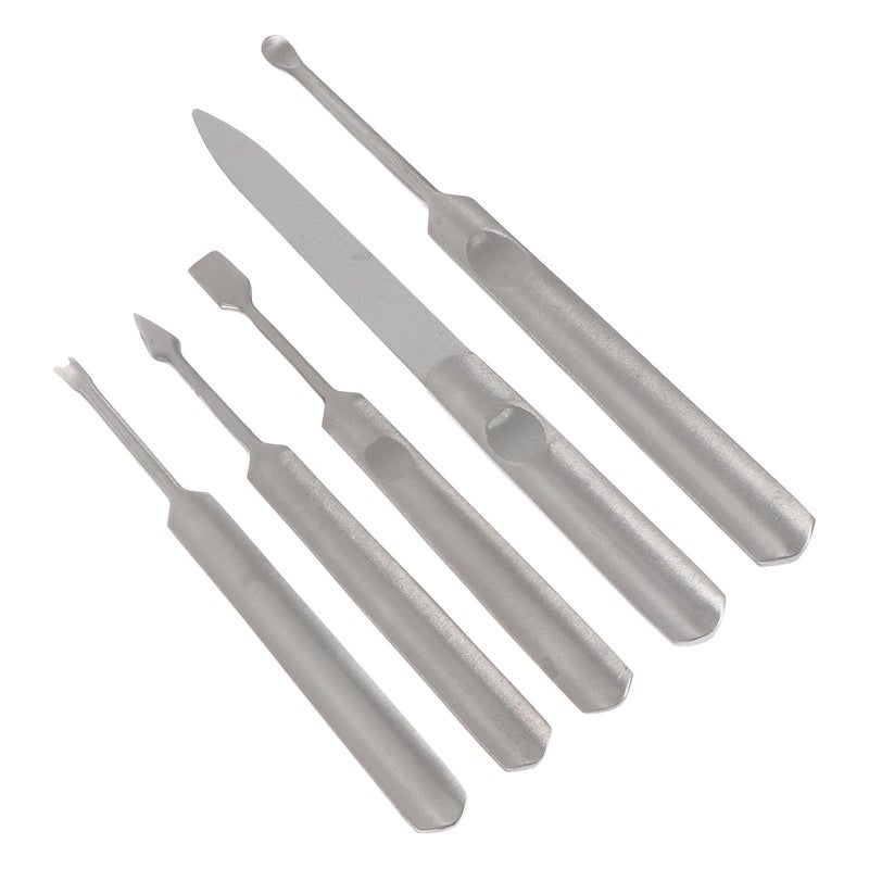 PRETYZOOM 5pcs Stainless Steel Dead Skin Forks Manicure Cuticle Pushers Nail Dead Skin Removers for Professional Nail Art Care and Cuticle Trimming Tools Set - Image 1