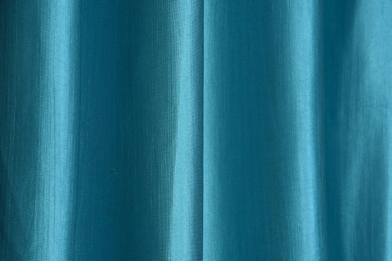 Decoholic Decoholic Faux Texture Pro Solid Durable Heavy Polyester Fabric Insulated Grommet CurtainsDrapes for BedroomLiving Room Long Door 9 feet 2 Panels Aqua - Image 5