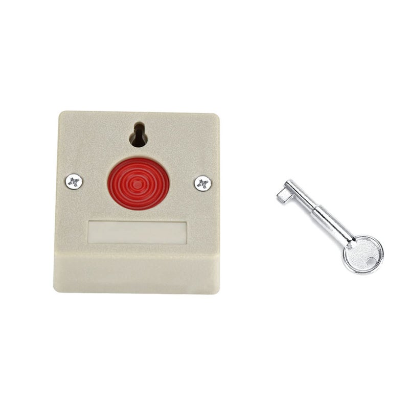 Square Emergency Panic Button Red Push Key Security Alarm for Home Office Bathroom Wall 24V DC - Image 2