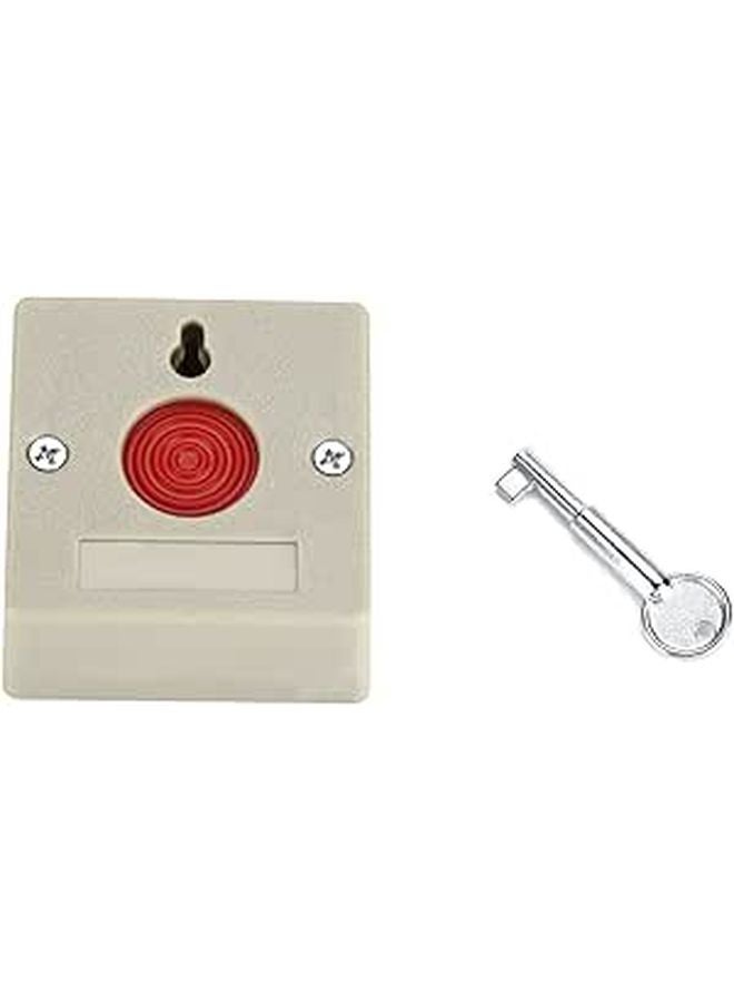 Square Emergency Panic Button Red Push Key Security Alarm for Home Office Bathroom Wall 24V DC - Image 1