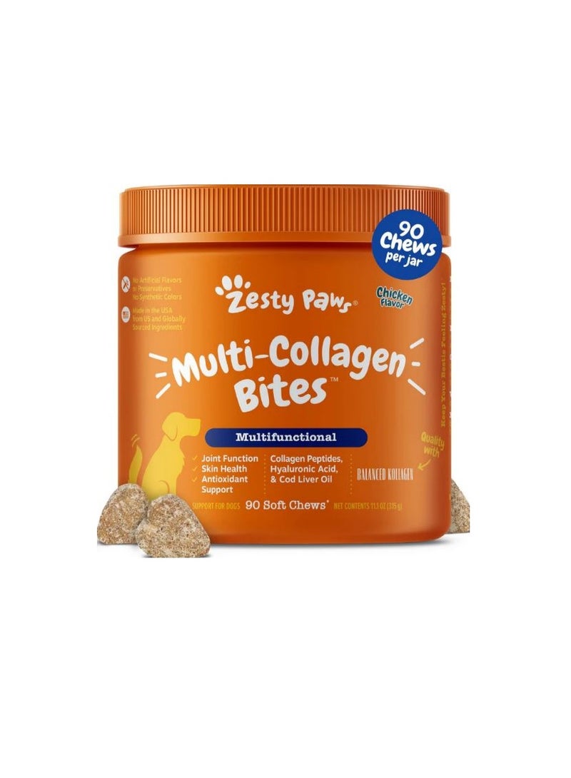 Zesty Paws Dog Multifunctional Multi-Collagen Bites - Chicken - 90ct