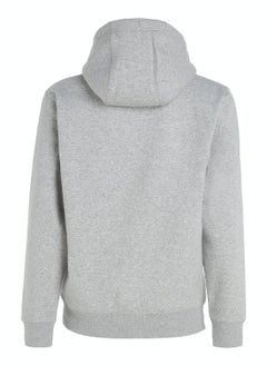 TOMMY JEANS Men's Fleece Flag Patch Hoody Sweatshirt, Grey  - Image 4