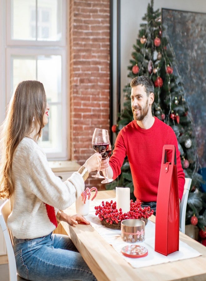 FillTouch مجموعة فيل تاتش من 10 أكياس هدايا جلدية للنبيذ، قابلة لإعادة الاستخدام، لحمل زجاجة واحدة من الشمبانيا والبيرة، مناسبة للحفلات وأعياد الميلاد وحفلات الزفاف وعيد الميلاد (متعددة الألوان، تصميم كلاسيكي). - Image 5