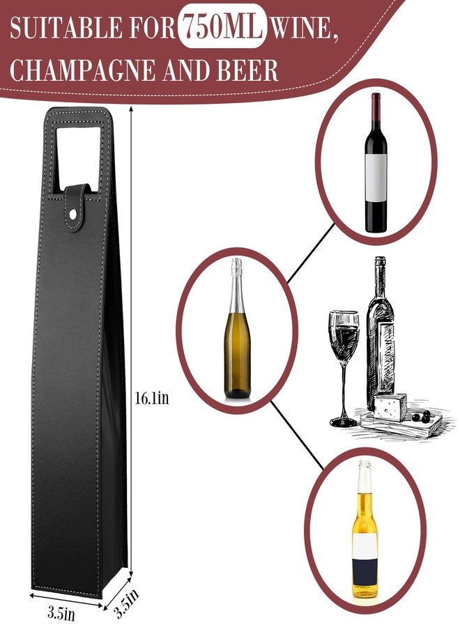 FillTouch مجموعة فيل تاتش من 10 أكياس هدايا جلدية للنبيذ، قابلة لإعادة الاستخدام، لحمل زجاجة واحدة من الشمبانيا والبيرة، مناسبة للحفلات وأعياد الميلاد وحفلات الزفاف وعيد الميلاد (متعددة الألوان، تصميم كلاسيكي). - Image 2
