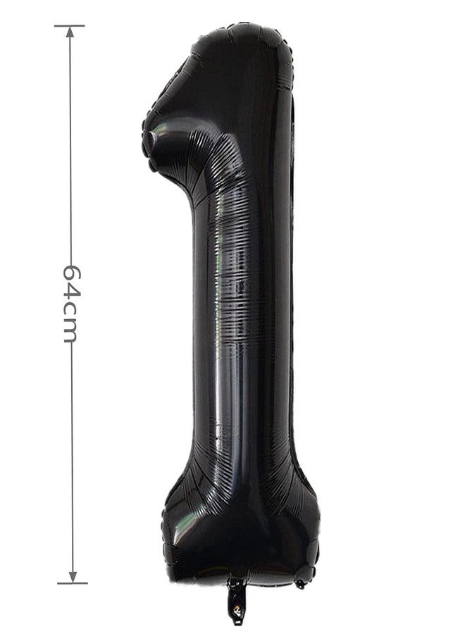 YPSelected 32 Inch Large Foil Helium Number Balloon Birthday Wedding Party 0-9 (Black, 1) - Image 3