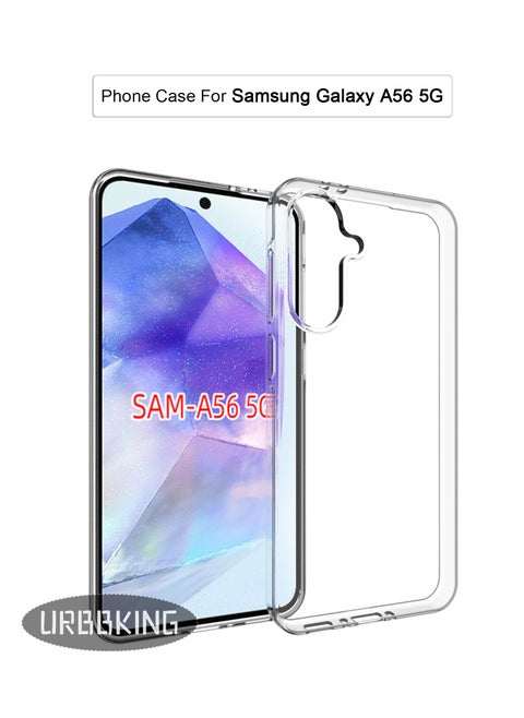 غطاء خلفي شفاف رفيع ومرن من مادة TPU مضاد للصدمات لهاتف Samsung Galaxy A56 5G شفاف