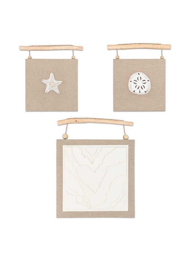 Crane Baby Ocean Nursery Wall Decor, Set of 3 (Starfish, Sand Dollar, Beach Motif) Canvas Nautical Decor For Nursery, Ocean Wall Art, Whale Nursery Decor, Beach Nursery Decor, Ocean Bedroom Decor - Image 1