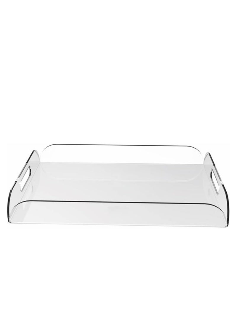 Elegant Clear Acrylic Serving Tray with Handles, Ideal for Appetizers and Desserts, 18*15*3 cm