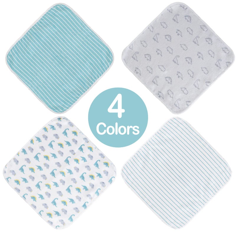 Viviland Baby Washcloths, 24Pack Baby Wash Cloths for Newborn, Baby Towels and Infant Bath Face Washcloths for Boys Girls Super Soft Absorbent, Gentle on Sensitive Skin Body, 9x9 Dinosaur - Image 3