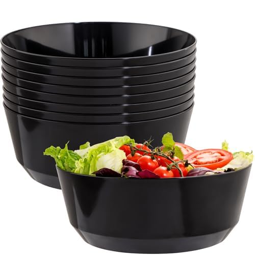 Hioasis 8 Pack Plact Plastic Serving Bowls 128oz Blity Plastic Bowls Highted Disciped Serving Bowls for Party Snack & Salad & Candy & Bar Buffet & New Year - Image 2