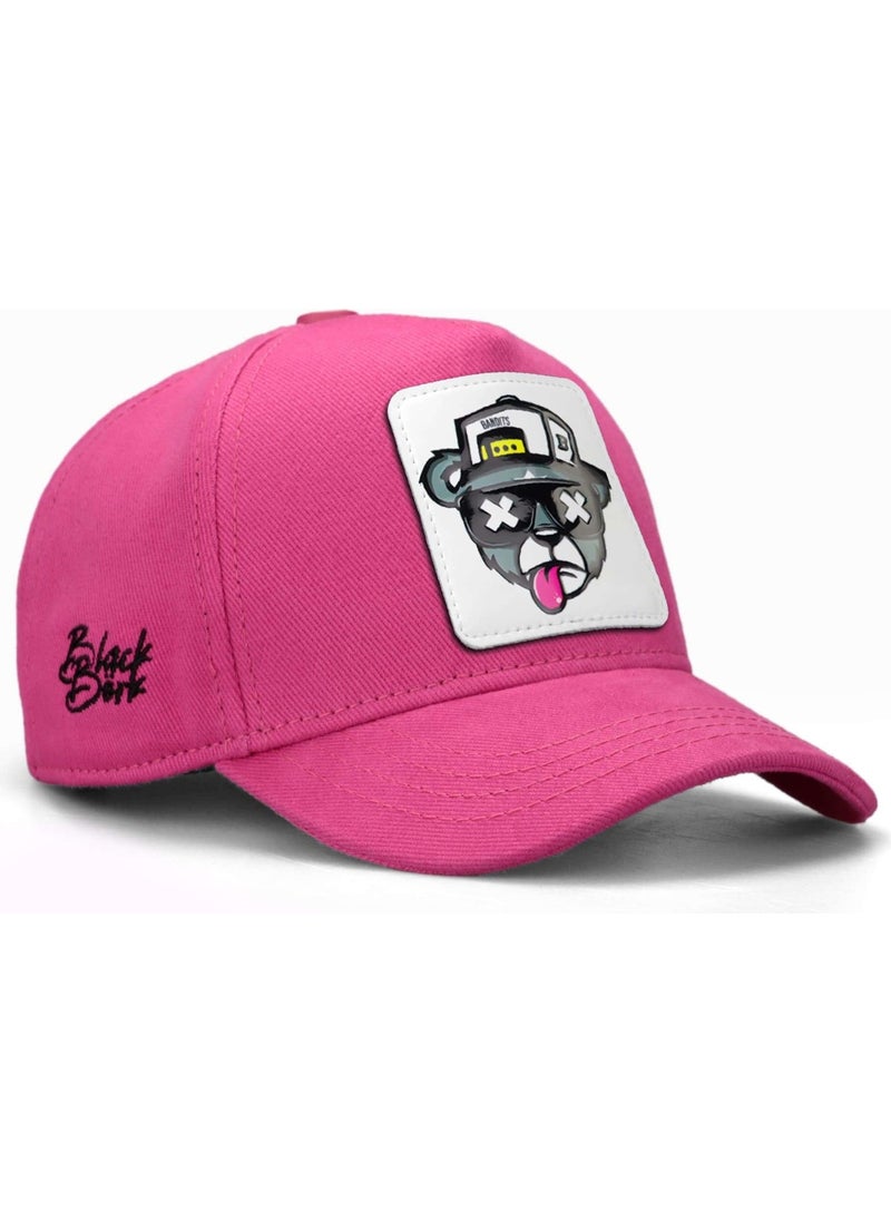 Black Börk BlackBörk V1 Baseball Kids Bear - Unisex Pink Kids Hat (Cap) with 15 Code Logo  - Image 1