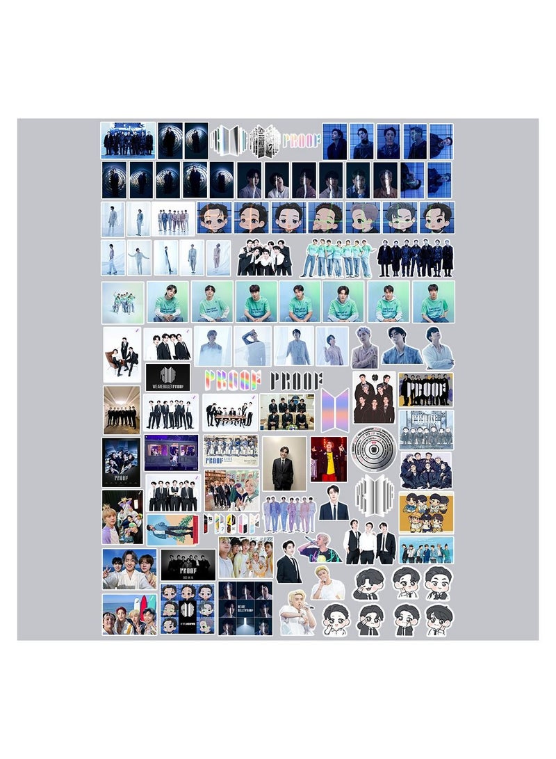 Color Fans 100 قطعة من ملصقات BTS المقاومة للماء والكمبيوتر المحمول ولوحة التزلج والأمتعة وزجاجة مياه وملصقات جرافيتي رائعة للأطفال والمراهقين والبنات والبالغين - Image 2