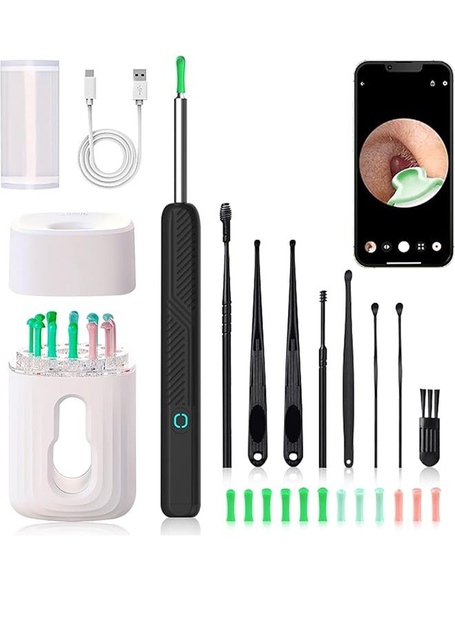 Generic Ear Wax Removal Tool - Wireless Ear Cleaner Kit With 1080 Hd Camera And Storage Case, Rechargeable Earwax Remover With 12 Ear Picks, Ear Wax Removal Kit With 8 Replacement Tips (Black)  - Image 1