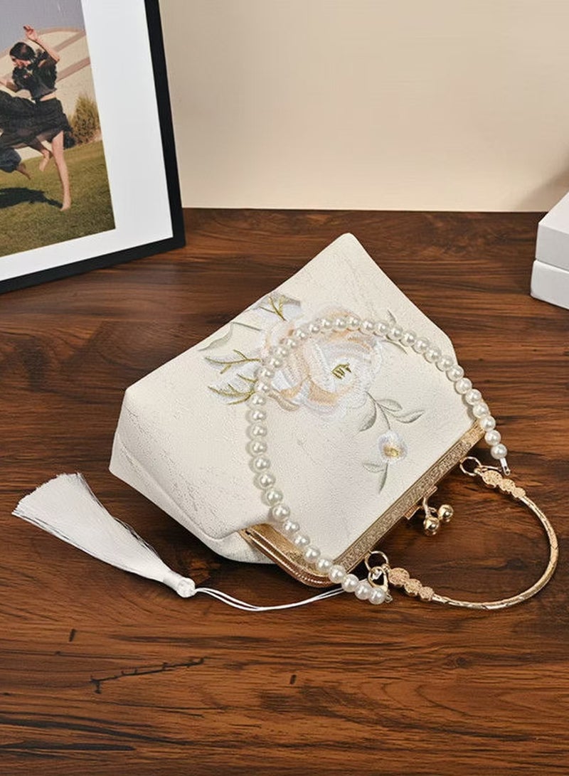 Women's noble embroidered handbag, retro embroidered flowers have a high-end feel, small size and large capacity, easy to carry, suitable for any occasion, outings or evening parties, can be given as a gift to female friends  - Image 2