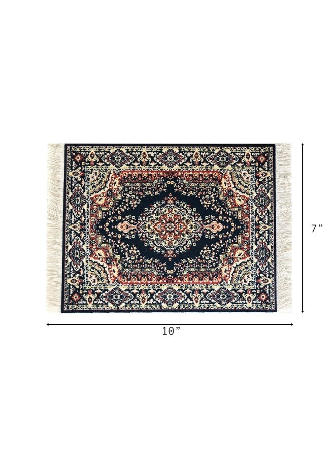 Inusitus Navy Dollhouse Rug, Miniature Doll House Accessory, Carpet for 3â€ to 12â€ Dolls, 10 x 7, Rectangle, Toy Carpeting Decor - Image 4