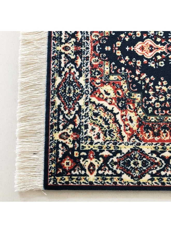 Inusitus Navy Dollhouse Rug, Miniature Doll House Accessory, Carpet for 3â€ to 12â€ Dolls, 10 x 7, Rectangle, Toy Carpeting Decor - Image 3