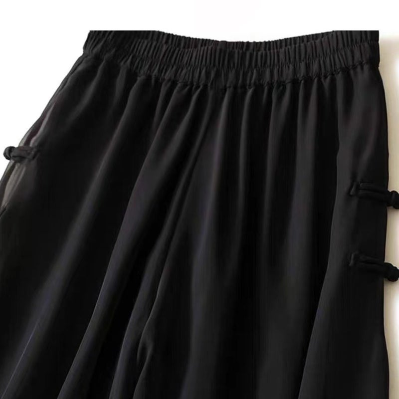 New Chinese Style Women's Summer Wide Leg Pants Skirt - Image 3