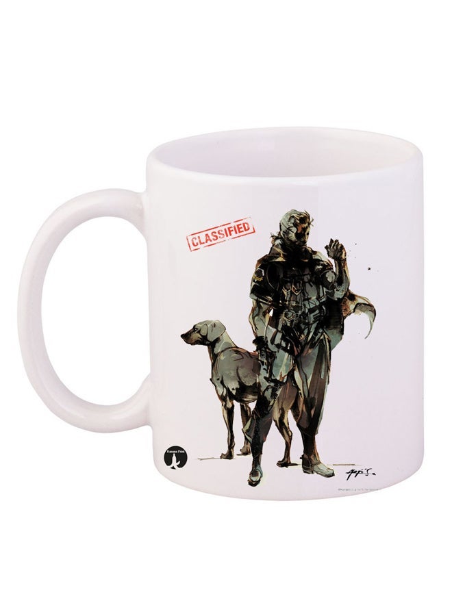 RYN Metal Gear Game Printed Coffee Mug White/Black/Grey 11ounce