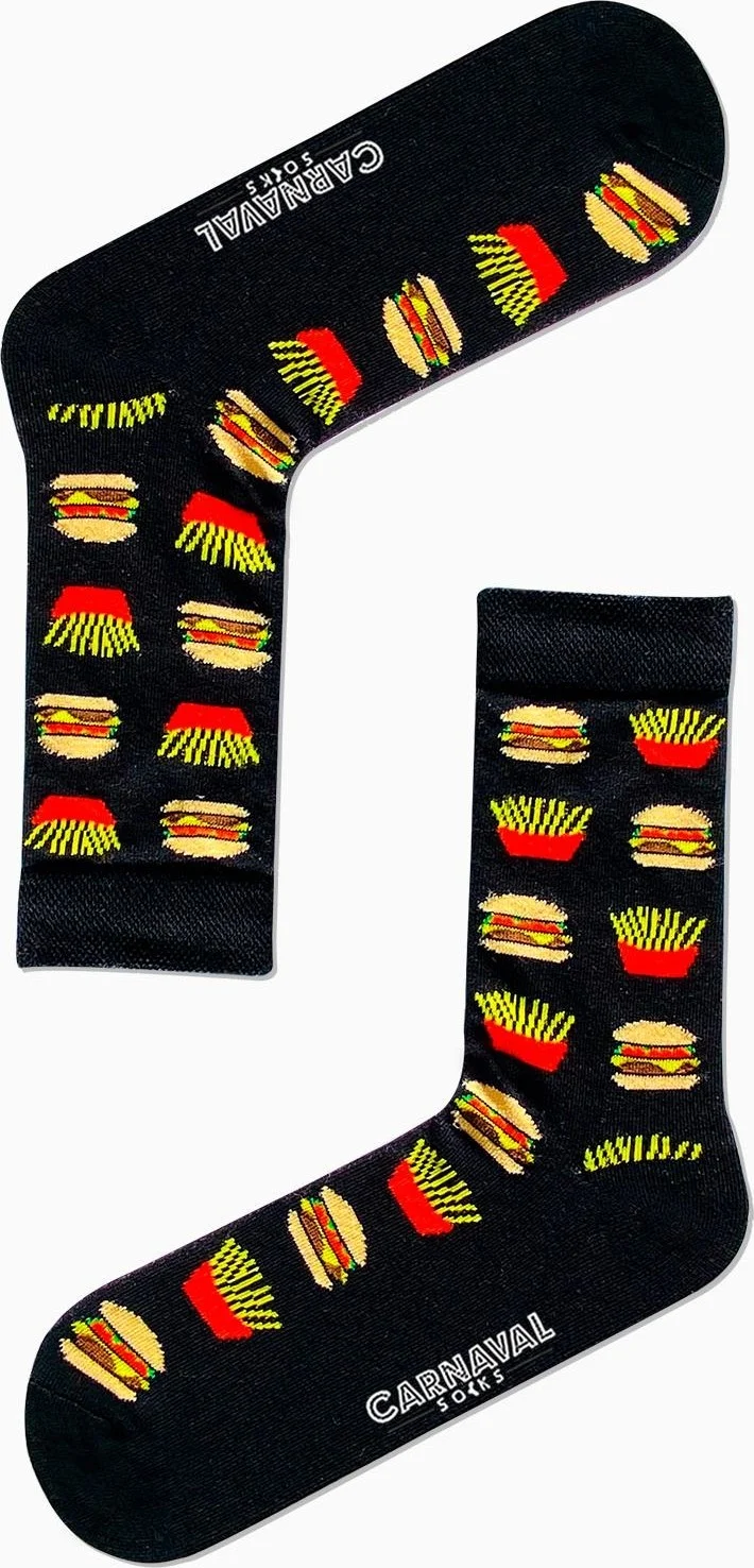 Carnaval Socks Fast Food Patterned Colorful Socks