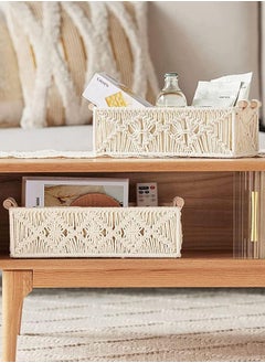 Garlo Macrame Storage Baskets, Boho Decor Box, Handmade Woven, Set of 2  - Image 3