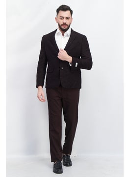 Alfani Men Slim Fit Jacquard Blazer, Dark Maroon  - Image 3