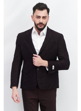 Alfani Men Slim Fit Jacquard Blazer, Dark Maroon  - Image 1
