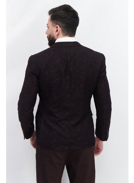 Alfani Men Slim Fit Jacquard Blazer, Dark Maroon  - Image 2