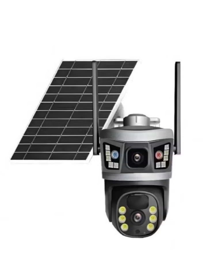 JAJEEK NEW V380 Dual Lens Wireless Solar Camera – 6MP 4G Self-Tracking Outdoor Security Camera with Solar Power, Clear Night Vision, Intelligent Motion Detection, IP65 Waterproof Design, Two-Way Audio, Ideal for Home, Yard, and Property Surveillance - Image 1