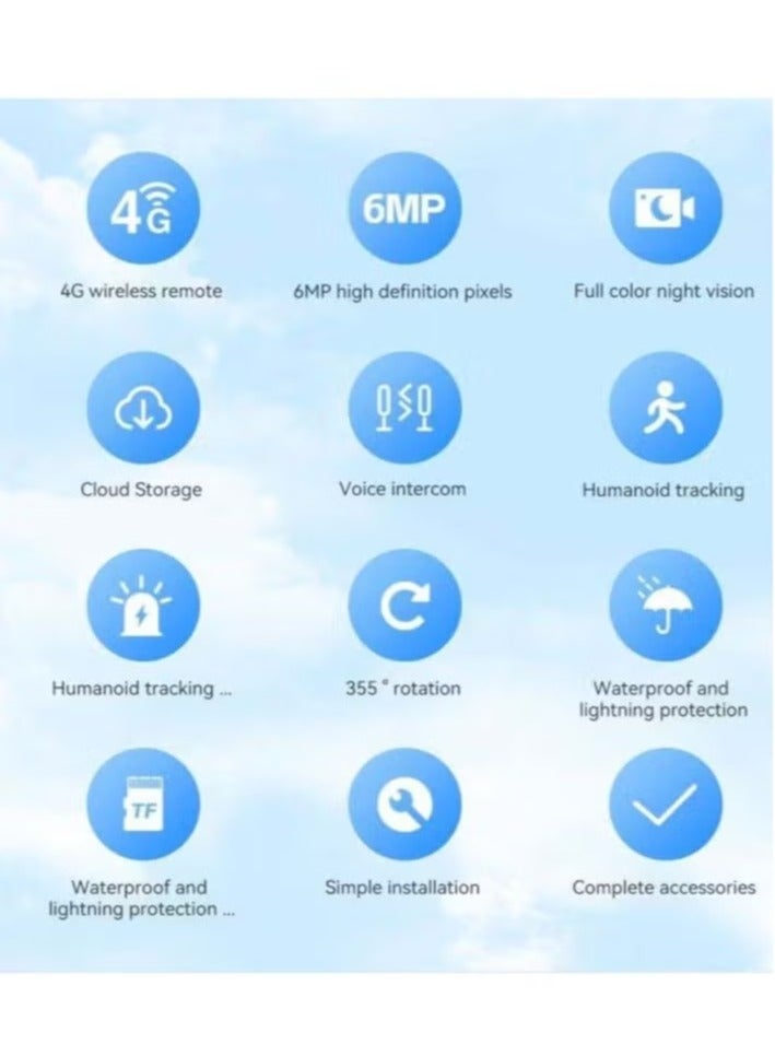 JAJEEK NEW V380 Dual Lens Wireless Solar Camera – 6MP 4G Self-Tracking Outdoor Security Camera with Solar Power, Clear Night Vision, Intelligent Motion Detection, IP65 Waterproof Design, Two-Way Audio, Ideal for Home, Yard, and Property Surveillance - Image 2