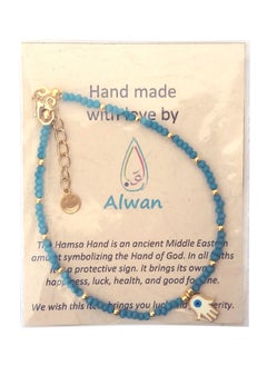 Alwan Long Size Crystal Anklet with an Evil Eye in the Center of a Hamsa  - Image 4