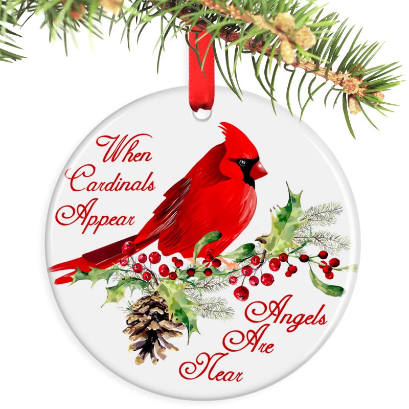 Jocidea Red Cardinal Christmas Ornaments  Jocidea Cardinal Ornaments for Christmas Tree Memorial Christmas Ornaments Cardinal Gifts Sympathy Gifts for Loss of Loved One - in Memory of Loved One Gifts - Image 1